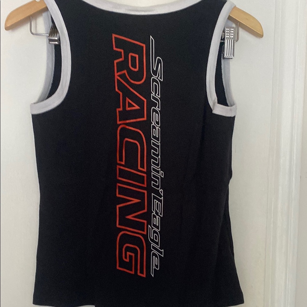 Screamin Eagle Harley-Davidson Black and White Tank Top